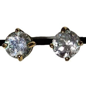 Elegant Rhinestone Stud Earrings Gold Tone Classic Timeless Minimalist Jewelry